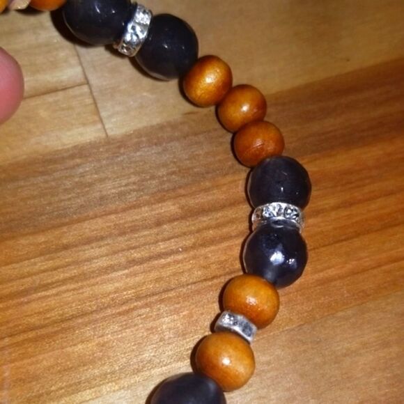 Beaded Cross Bracelet Stretch Fit - Picture 3 of 4